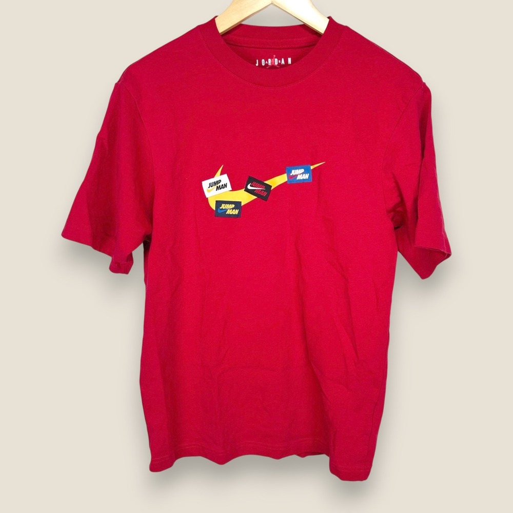 Jordan Jumpman 85 T-Shirt Men XS Red Graphic Logo Nike Air Patches Cotton